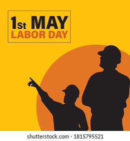 Happy Labor Day with people vector illustration silhouette