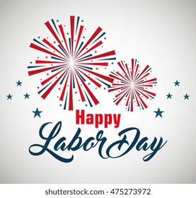 happy labor day poster icon vector illustration design