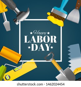 Happy Labor Day Poster Vector Illustration EPS10