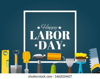 Happy Labor Day Poster Vector Illustration EPS10