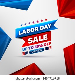 Happy Labor Day Sale 50% off poster.USA labor day celebration.Sale promotion advertising Brochures,Poster or Banner for American Labor Day.Vector illustration EPS10