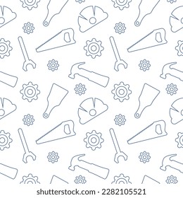 Happy Labor Day Seamless Pattern Design Illustration with Different Professions in Template Hand Drawn