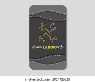 Happy Labor Day Simple Greeting Phone Template