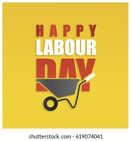 Happy labor Day Simple Typography on a Yellow Background