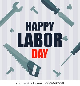 happy labor day social media post design vector illustration