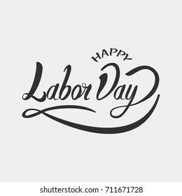 Happy Labor Day in the style of letting .Vector Illustration