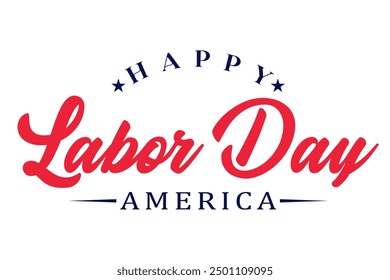 Happy Labor Day Textbeschriftung Vektorgrafik.