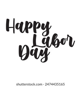 happy labor day text logo design vector