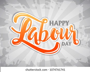 Happy Labor Day Text, Vector Illustration