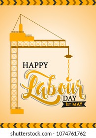 Happy Labor Day Text, Vector Illustration