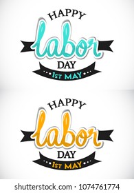 Happy Labor Day Text, Vector Illustration