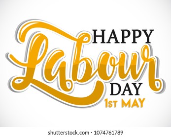 Happy Labor Day Text, Vector Illustration