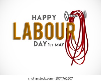 Happy Labor Day Text, Vector Illustration