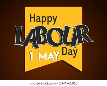 Happy Labor Day Text, Vector Illustration