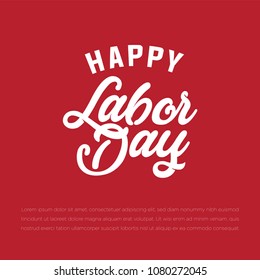 Happy Labor Day Text, Vector Illustration