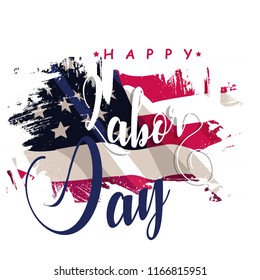 Happy Labor Day Text, Vector Illustration