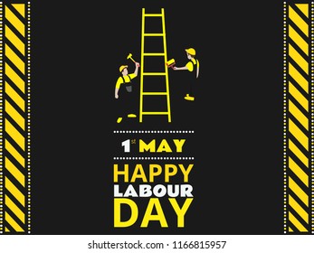 Happy Labor Day Text, Vector Illustration