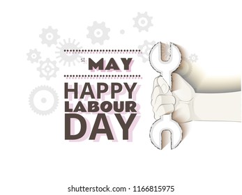 Happy Labor Day Text, Vector Illustration