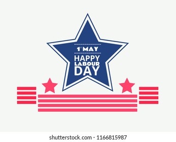 Happy Labor Day Text, Vector Illustration