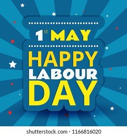 Happy Labor Day Text, Vector Illustration