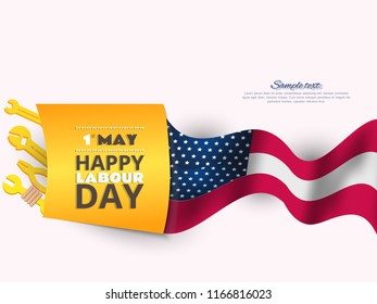 Happy Labor Day Text, Vector Illustration