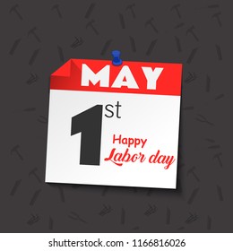 Happy Labor Day Text, Vector Illustration