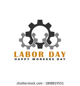 happy labor day text vector illustration, the worker poster celebration