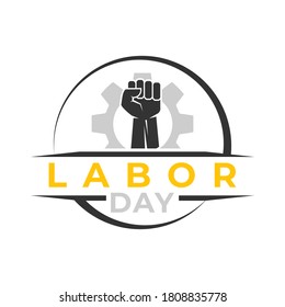 happy labor day text vector illustration, the worker poster celebration