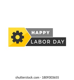 happy labor day text vector illustration, the worker poster celebration