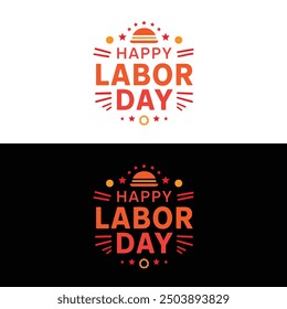 Texto del Día del Trabajo feliz, ilustración de Arte vectorial