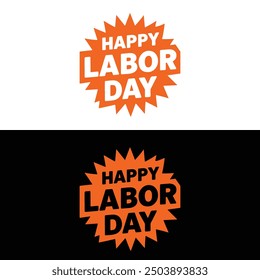 Happy Labor Day text, vector art illustration