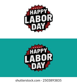 Happy Labor Day text, vector art illustration