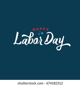 Happy Labor Day Text Vector