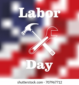 happy labor day text vector illustration holidays