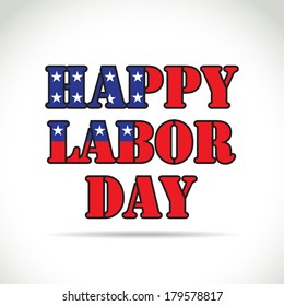 Happy labor day theme, text with flag elements