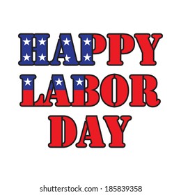 Happy labor day theme, text with flag elements