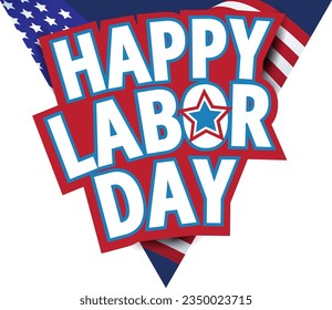 happy labor day triangle flags sign symbols vector