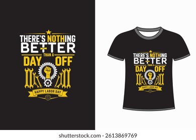 Happy Labor Day T-Shirt Design with Tools and Slogan