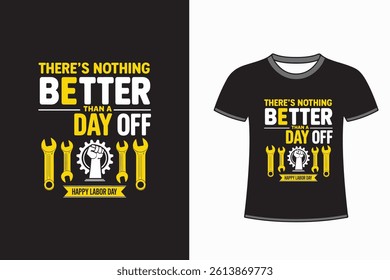 Happy Labor Day T-Shirt Design with Wrench and Gear Graphics