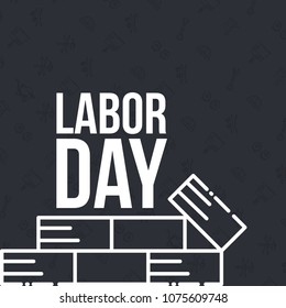 Happy Labor day typography with dark background vector 