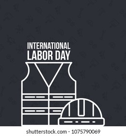 Happy Labor day typography with dark background vector 