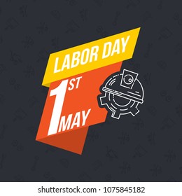 Happy Labor day typography with dark background vector 