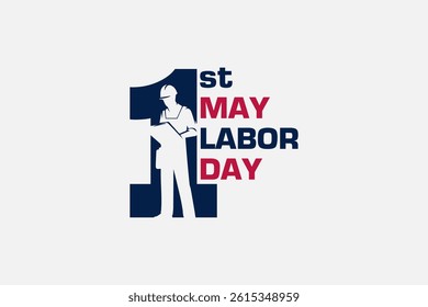 Happy Labor Day typography design with a labor. Labor Day logo design template with American flag and isolated background. International Workers Day design vector. 