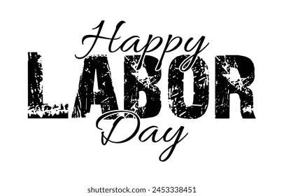 Happy Labor Day Typografie, Vektorillustration