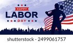 Happy labor day in United States of America background vector. America flag with labor day typography. USA poster.