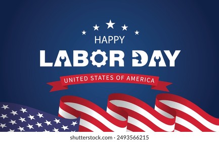 Happy labor day in United States of America background vector illustration