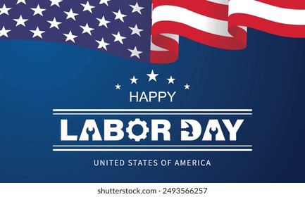 Happy labor day in United States of America background vector illustration