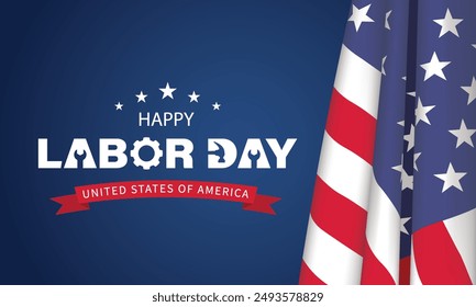 Happy labor day in United States of America background vector illustration