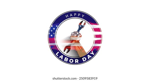 Happy labor day in United States of America background, Happy Labor Day banner. Labor Day with USA flags, for banners, posters, social media, advertising. vector illustration 
