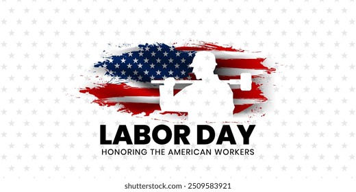Happy labor day in United States of America background, Happy Labor Day banner. Labor Day with USA flags, for banners, posters, social media, advertising. vector illustration 
